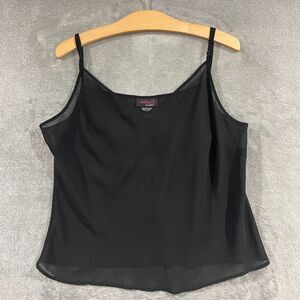 Vinatge Clothing Co. Notations Sheer Cami Top Black Y2K Adjustable Sz XL